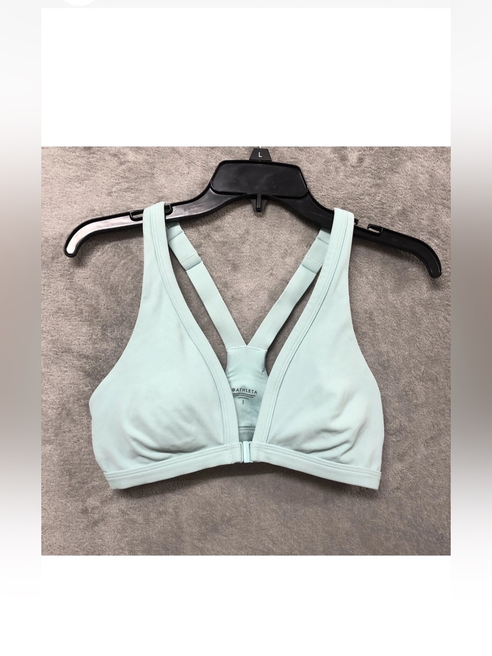 Athleta Light Mint Blue V-Neck Sports Bra